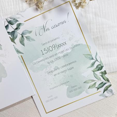 Invitación de Boda Hojas