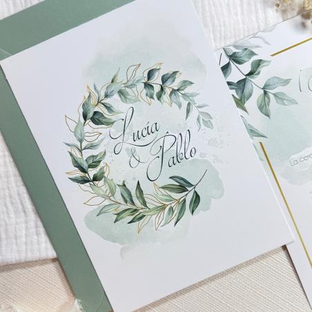 Invitación de Boda Hojas
