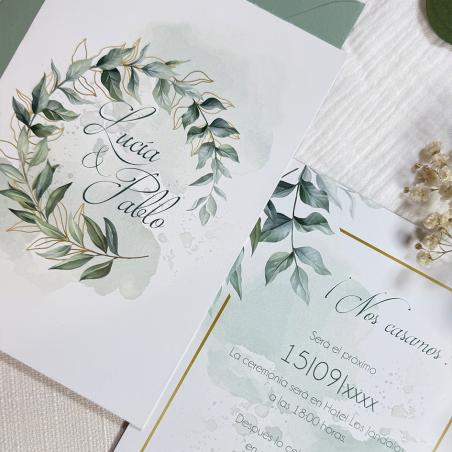 Invitación de Boda Hojas