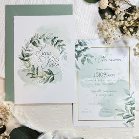Invitación de Boda Hojas