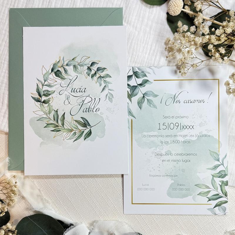 Invitación de Boda Hojas