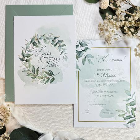 Invitación de Boda Hojas