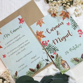 Invitación Boda Otoñal