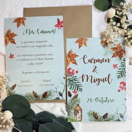 Invitación Boda Otoñal