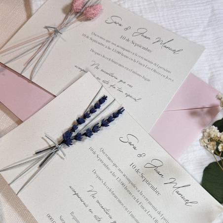 Invitación de Boda con Flores a Elegir