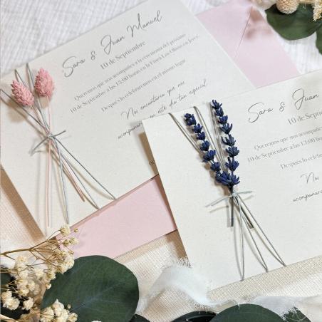 Invitación de Boda con Flores a Elegir