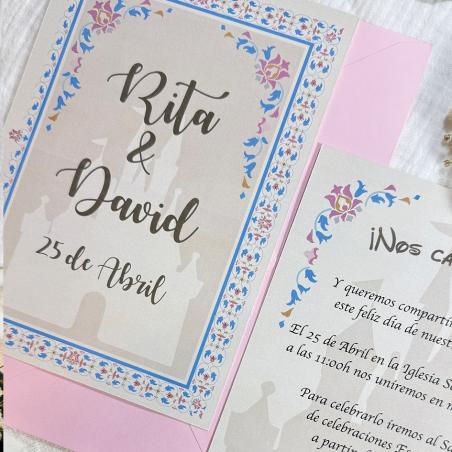 Invitación de boda Disney Castillo