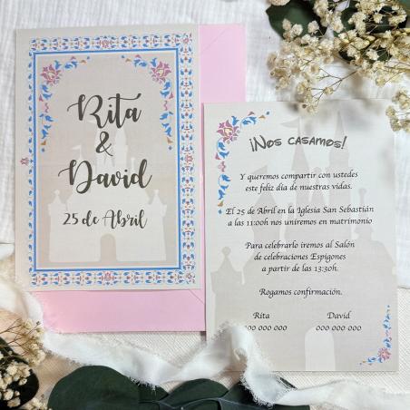 Invitación de boda Disney Castillo