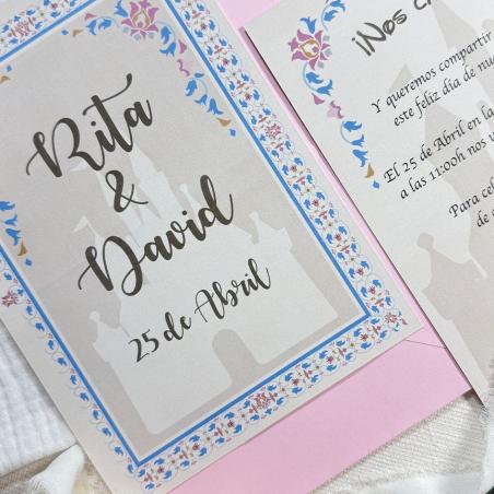 Invitación de boda Disney Castillo