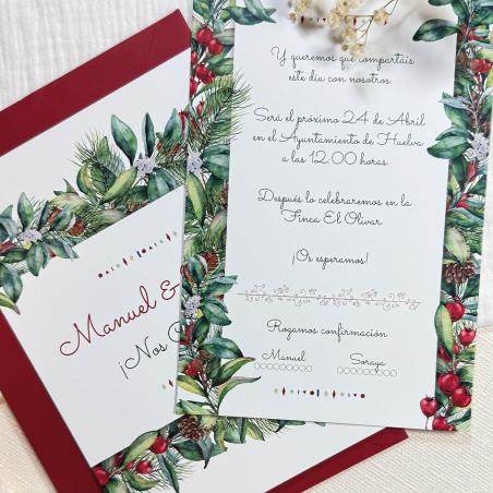 Invitaciones de Boda Navideña