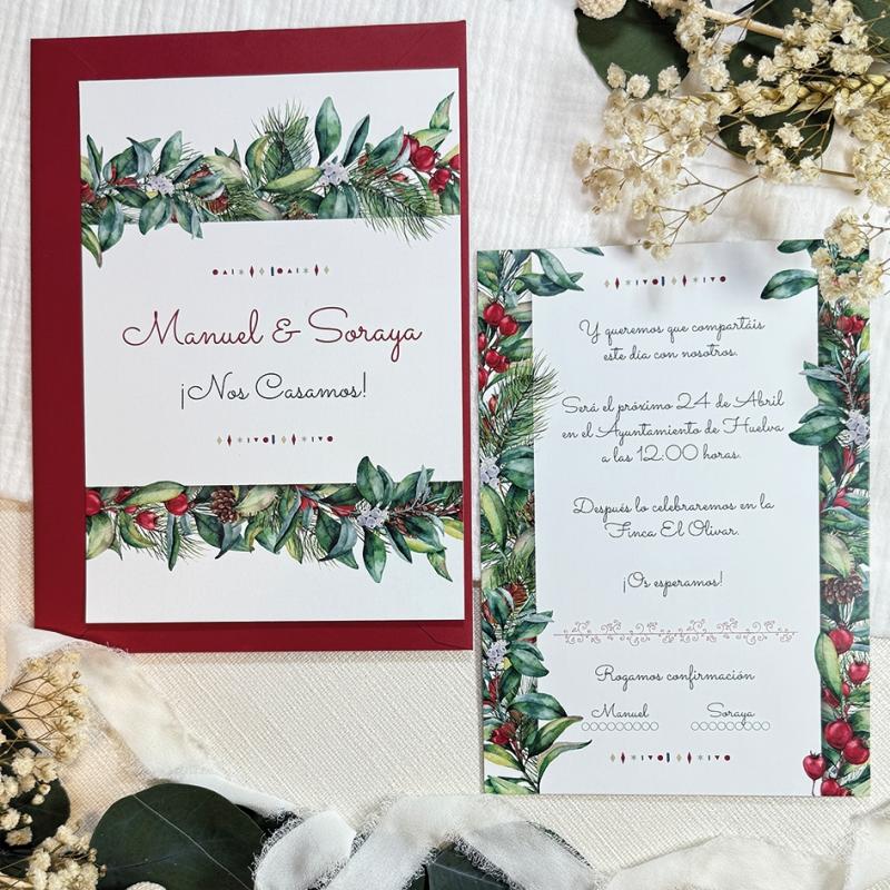 Invitaciones de Boda Navideña