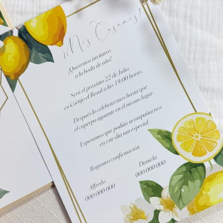 Tarjeta de Boda Limones
