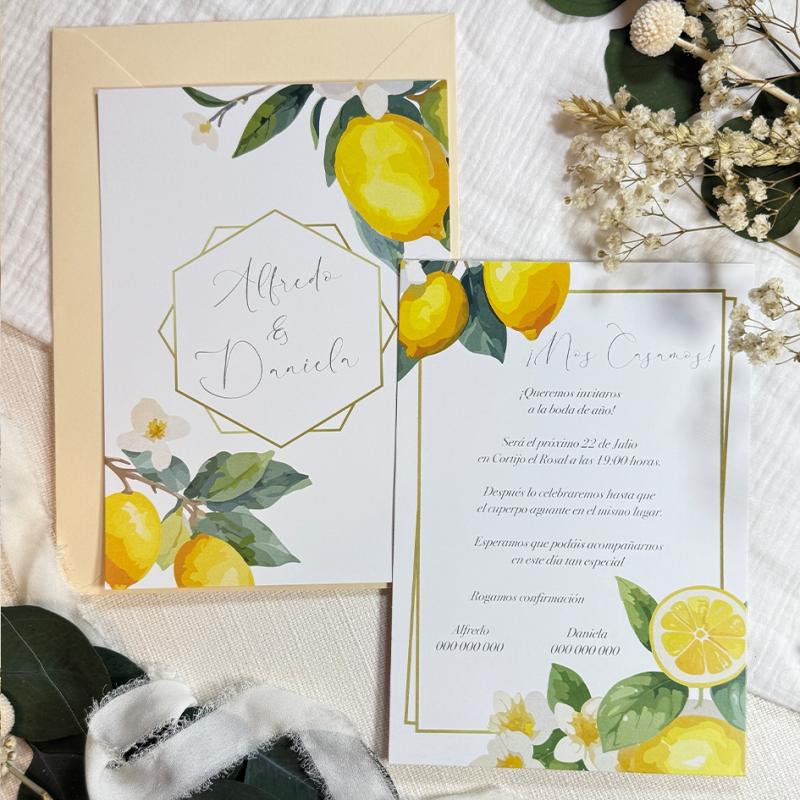 Tarjeta de Boda Limones