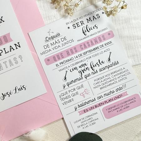 Invitación Moderna Rosa