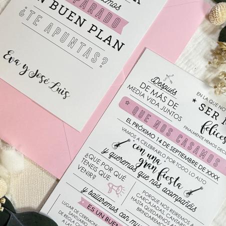 Invitación Moderna Rosa