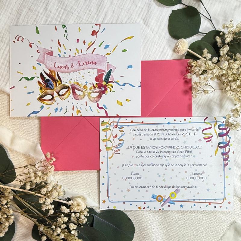 Invitación de Boda Carnaval