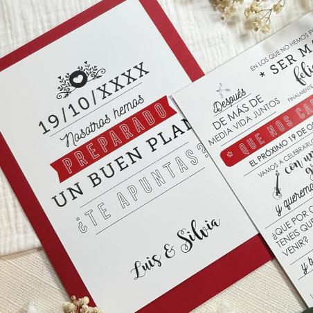 Invitación Moderna Roja