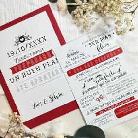 Invitación Moderna Roja