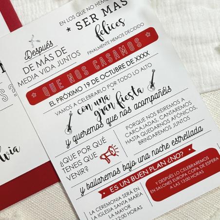Invitación Moderna Roja