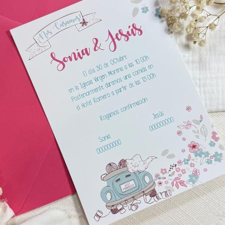 Invitación Coche Boda