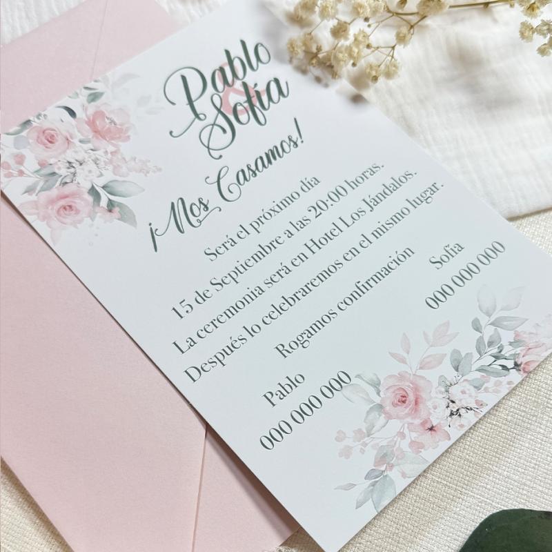 Invitación de Boda Romántica barata
