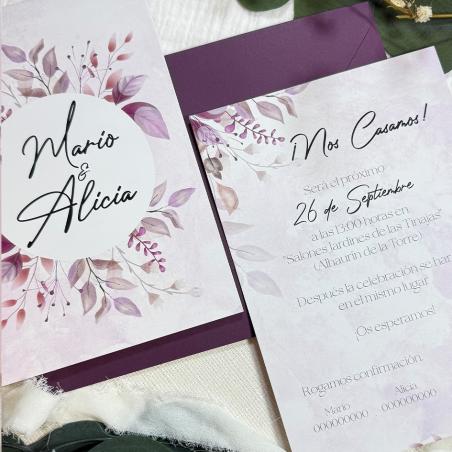 Invitación de Boda Flor Acuarela