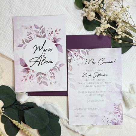 Invitación de Boda Flor Acuarela