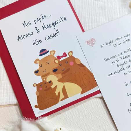 Invitación Boda Familia Osos