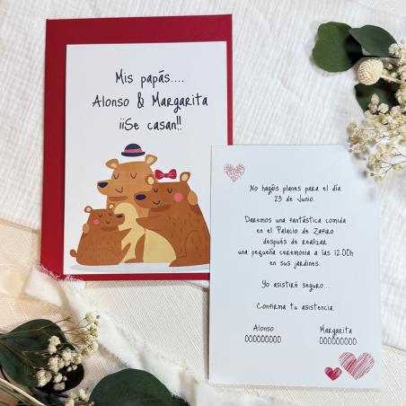 Invitación Boda Familia Osos