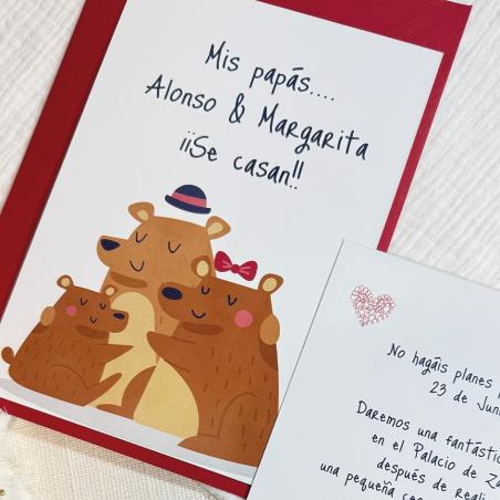Invitación Boda Familia Osos