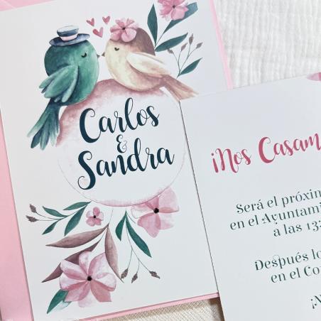 Tarjeta de Boda Pájaros