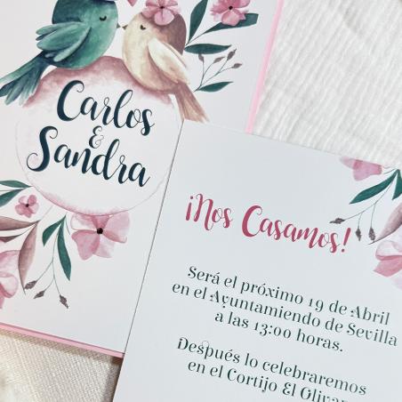 Tarjeta de Boda Pájaros