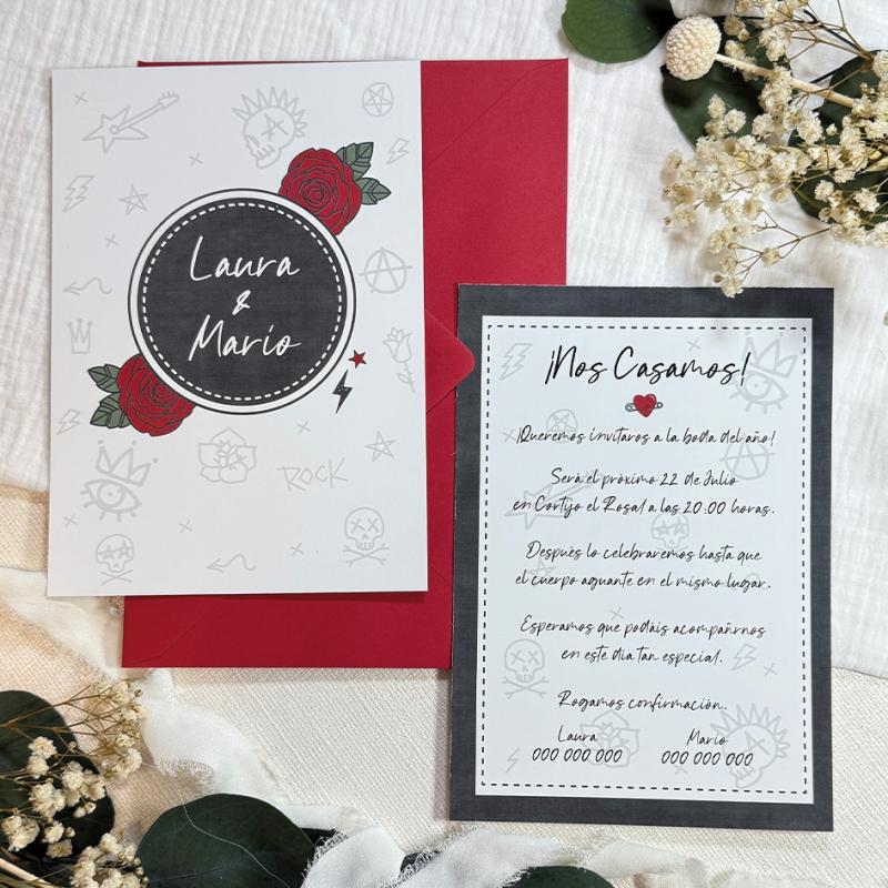 Invitación de Boda Rockera