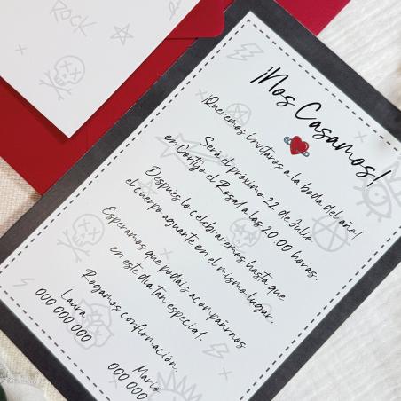 Invitación de Boda Rockera